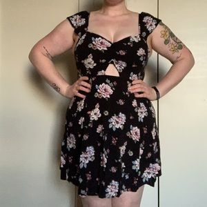 Xhilaration floral cut-out dress